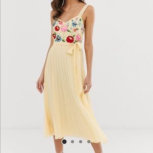 Asos Floral Embroidery Dress Sz 14 Like New!